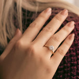 Stunning 1.0 CT Round Moissanite Engagement Ring with Hidden Halo Design 13