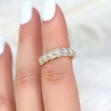 Stunning 0.35 TCW Round Moissanite Stones Halo Half Eternity Wedding Bands 4
