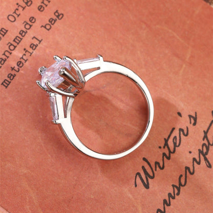 Stunning 3.0 CT Marquise Moissanite Engagement Ring with 3 Stones Design 4