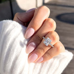 Stunning 3.0 CT Emerald Moissanite Engagement Ring Semi Pave Design 4