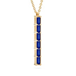 0.13 TCW Baguette Sapphire Lab Made Diamond- September Birthstone Necklace 5