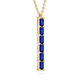 0.13 TCW Baguette Sapphire Lab Made Diamond- September Birthstone Necklace 5