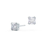 1.50 TCW Asscher Shape Moissanite Stud Earrings in Gold 6