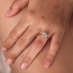 Stunning 1.0 CT Round Moissanite Engagement Ring with Halo Design 4