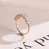 Stunning 0.4 TCW Baguette & Round Moissanite Stones Half Eternity Wedding Band 7
