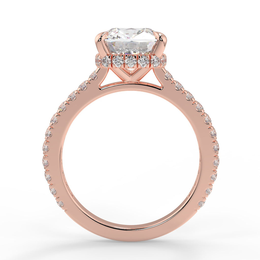 Stunning 2.45 CT Cushion Moissanite Engagement Ring with Hidden Halo & Pave Design 9