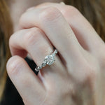 Stunning 0.50-1.50 CT Round Moissanite Engagement Ring with Two Tone & Milgrain Pave Design 6