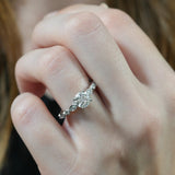Stunning 0.50-1.50 CT Round Moissanite Engagement Ring with Two Tone & Milgrain Pave Design 6