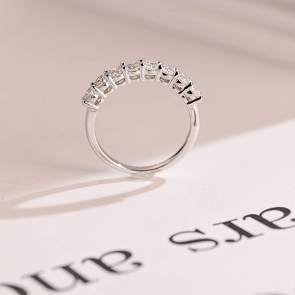 Stunning 0.2 TCW Round Moissanite Stones Half Eternity Wedding Bands 3