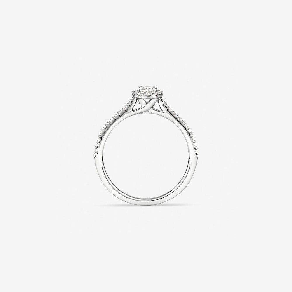 Stunning 0.5 CT Oval Moissanite Stone Engagement Ring with Pave and Halo Design 2