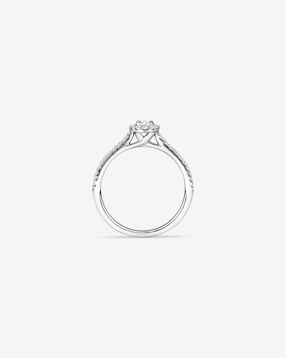 Stunning 0.5 CT Oval Moissanite Stone Engagement Ring with Pave and Halo Design 2