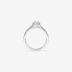 Stunning 0.5 CT Oval Moissanite Stone Engagement Ring with Pave and Halo Design 2