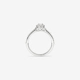 Stunning 0.5 CT Oval Moissanite Stone Engagement Ring with Pave and Halo Design 2