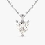 1.0 CT Heart Moissanite Diamond Solitaire Pendant Necklace in Solid Gold 2