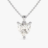 1.0 CT Heart Moissanite Diamond Solitaire Pendant Necklace in Solid Gold 2
