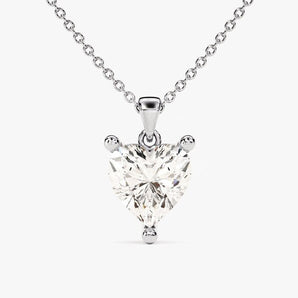 1.0 CT Heart Moissanite Diamond Solitaire Pendant Necklace in Solid Gold