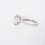 Stunning 4.0 CT Oval Cut Moissanite Engagement Ring with Hidden Halo & Pave Design 4