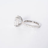 Stunning 4.0 CT Oval Cut Moissanite Engagement Ring with Hidden Halo & Pave Design 4