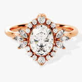 Stunning 1.50 CT Oval Moissanite Engagement Ring with Cluster Design 5