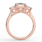 Stunning 2.53 CT Emerald Moissanite Engagement Ring with Three Stone Design 9