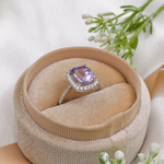 2.0 CT Cushion Cut Halo & Pave Style Pale Amethyst Ring 8