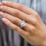 3.40 CT Oval Moissanite Ring Featuring Hidden Halo Style 8