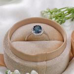 2 CT Oval Cut Halo & Pave Style Blue Topaz Ring 8