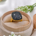 1.0 TCW Round Cut Black Gemstones Ring 8