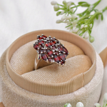3.0 TCW Marquise and Round Cut Red Garnets Ring 8