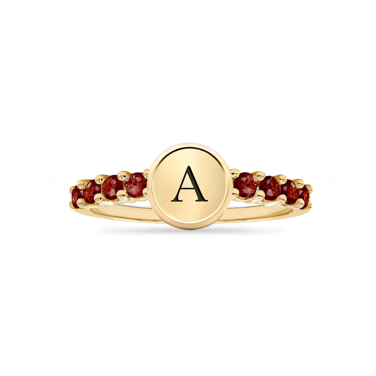 1.0 TCW Round Garnet Lab Made Diamond- January Birthstone Engagement Ring 5