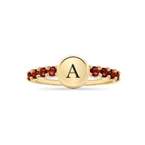 1.0 TCW Round Garnet Lab Made Diamond- January Birthstone Engagement Ring 5