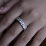Stunning 0.5 TCW Emerald Moissanite Stones Full Eternity Wedding Band 6