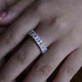 Stunning 0.5 TCW Emerald Moissanite Stones Full Eternity Wedding Band 6