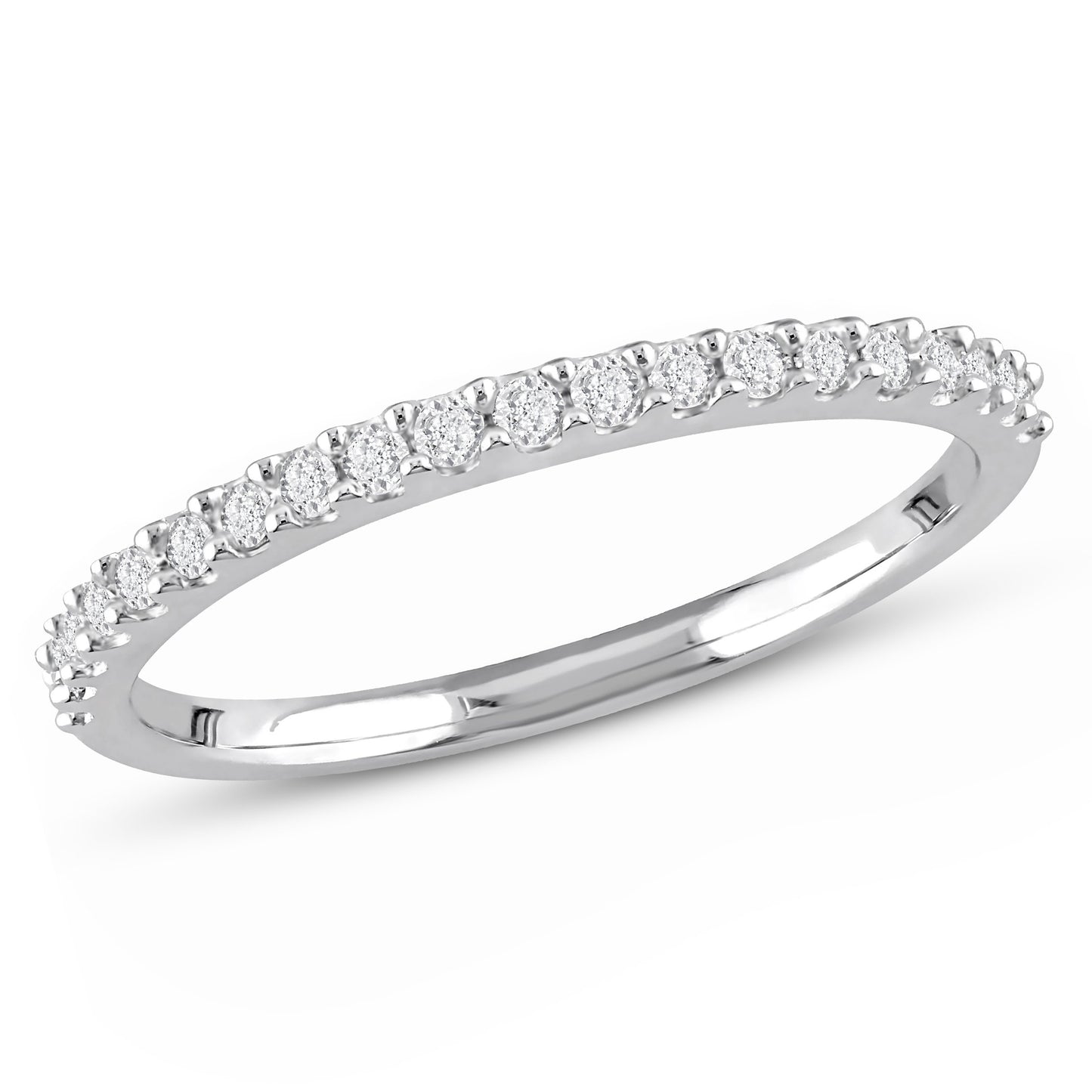 Round Cut Cubic Zirconia in 925 Sterling Silver Wedding Bands 1