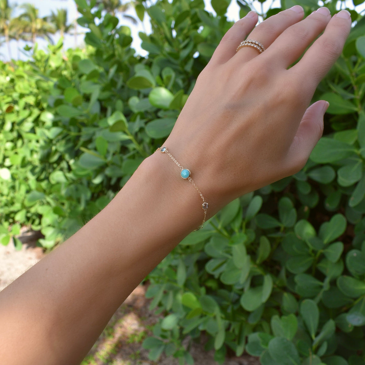 0.25 CT Round Topaz Lab Made Diamond- December Birthstone Bracelet 2