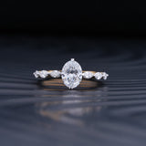 Stunning 1.0 CT Oval Moissanite Engagement Ring with Pave Design 1