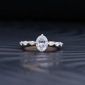 Stunning 1.0 CT Oval Moissanite Engagement Ring with Pave Design