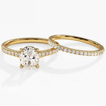 1.50 Oval Cut Moissanite Bridal Ring Set with Round Wedding Bands 1
