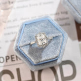 3.0 CT Radiant Shaped Moissanite Engagement Ring With Cluster Pave Accents 9