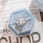 Stunning 3.0 CT Radiant Moissanite Engagement Ring with Halo & Pave Design 9
