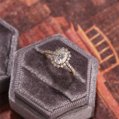 Stunning 4.5 CT Oval Moissanite Engagement Ring with Halo & Pave Design 7