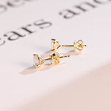 0.70 TCW Round Cut Moissanite Stud Earrings in Gold 5