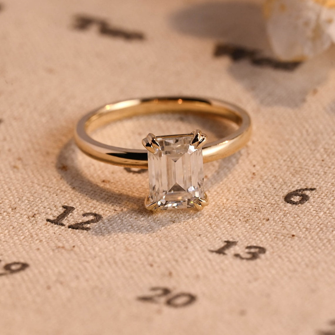Stunning 3.0 CT Emerald Moissanite Engagement Ring with Solitaire Design 9