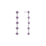 1.25 TCW Round Amethyst Lab Made Diamond- February Birthstone Dangle 5