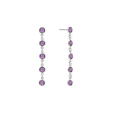1.25 TCW Round Amethyst Lab Made Diamond- February Birthstone Dangle 5