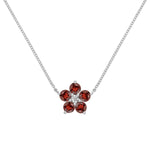 1.45 TCW Round Garnet Lab Made Diamond- January Birthstone Necklace 7