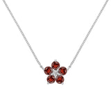 1.45 TCW Round Garnet Lab Made Diamond- January Birthstone Necklace 7