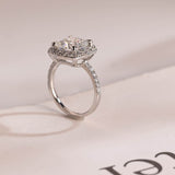 Stunning 1.0 - 2.0 CT Cushion Moissanite Engagement Ring With Pave & Halo Design 6