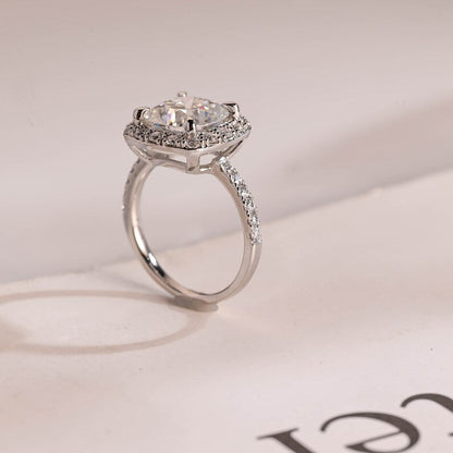 Stunning 1.0 - 2.0 CT Cushion Moissanite Engagement Ring With Pave & Halo Design 6