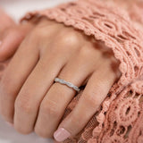 Stunning 0.4 TCW Round Moissanite Stones in Full Eternity Wedding Band 7